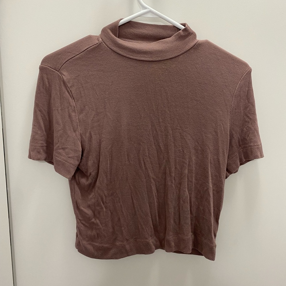 Babaton ribbed mock neck top